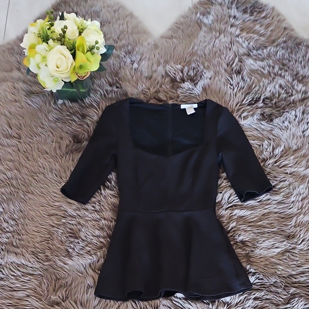 Elegant Black Peplum Top